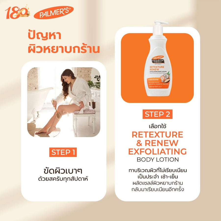 Palmers Retexture & Renew Exfoliating Body Lotion 400 ml.