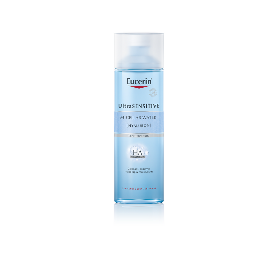 Eucerin US HYALURON MICELLAR WATER ไมเซลล่า เช็ดล้างเครื่องสำอางหมดจด สำหรับผิวแห้ง บอบบาง