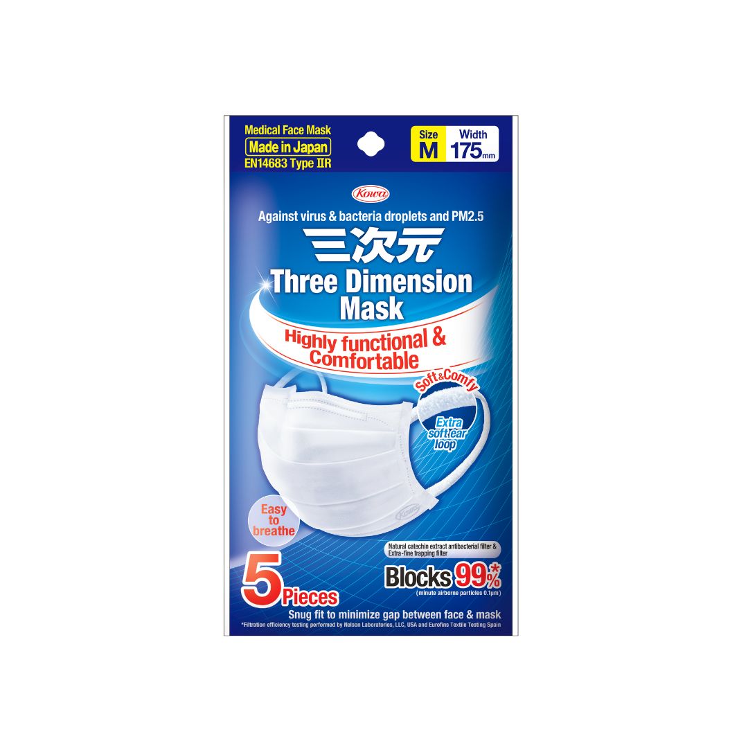 TREE DIMENTION MASK SIZE M (5'S) WHITE COLOR