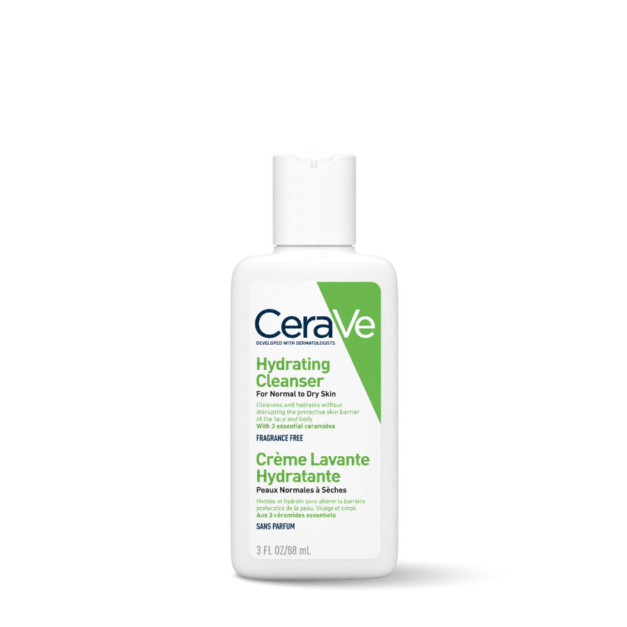cerave hydrating cleanser ทำความสะอาดผิวหน้าและผิวกาย สำหรับผิวแห้ง 88ml.