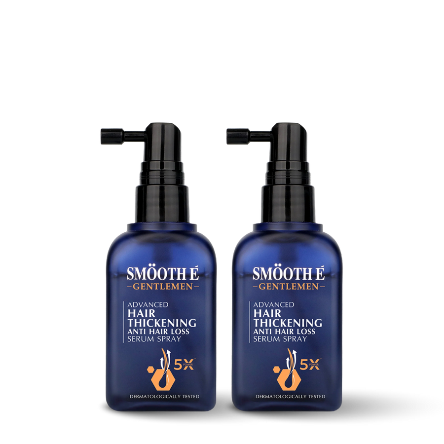 (pack 2) smooth e gentlemen advanced hair thickening anti hair loss serum spray