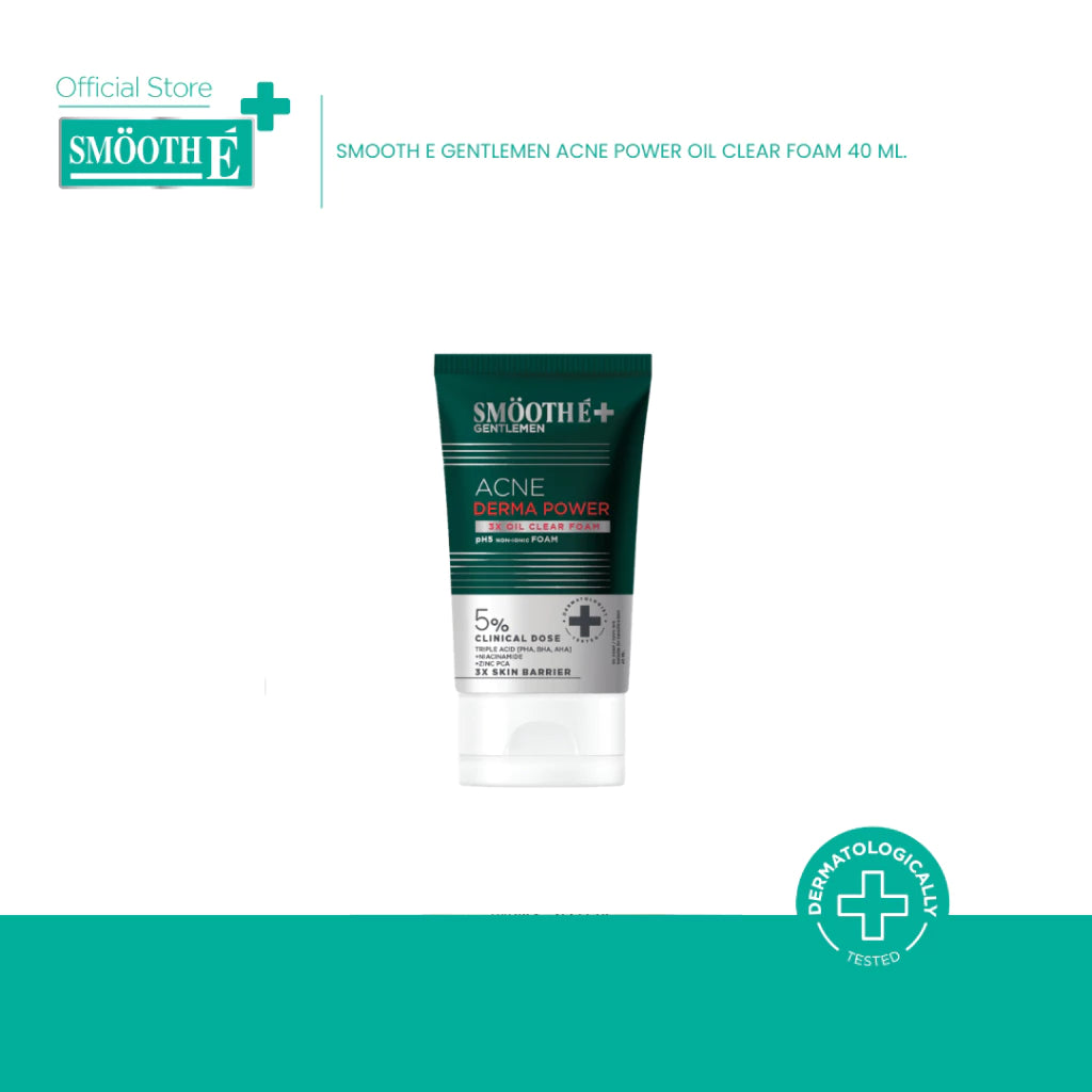 Smooth E Gentlemen Acne Power Oil Clear Foam 40 / 80 / 180 ml.