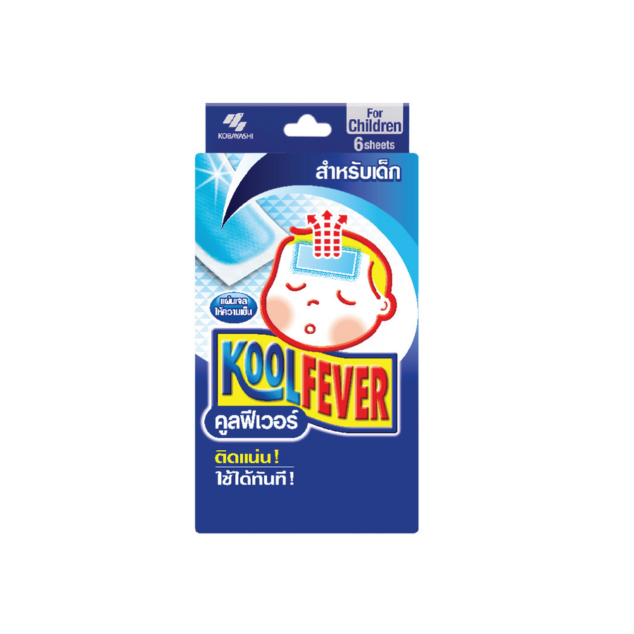 Koolfever แผ่นเจลลดไข้ สำหรับเด็ก Whole Night Cooling 6s/Box