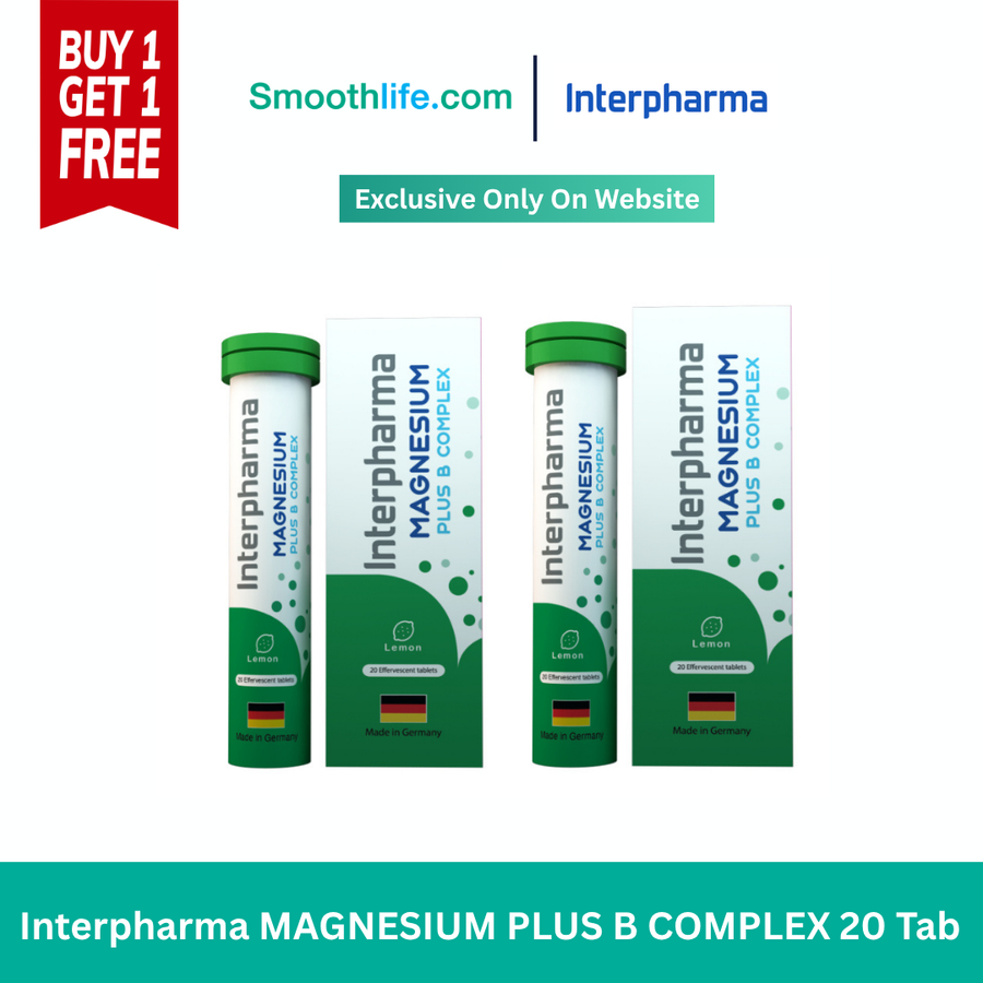 [Buy 1 get 1] Interpharma MAGNESIUM PLUS B COMPLEX 20 Tab