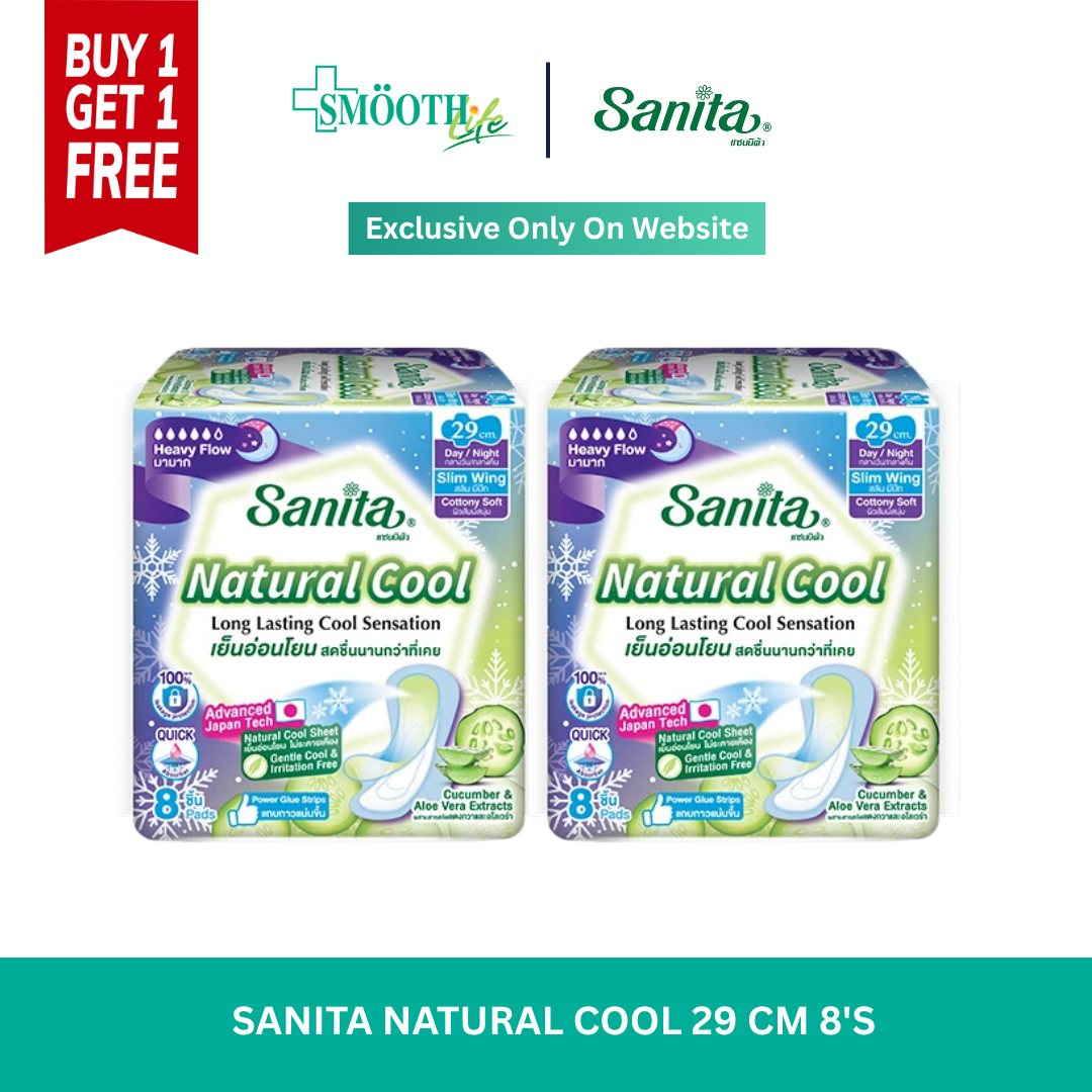 [ 1 แถม 1 ] SANITA NATURAL COOL 29 CM 8'S