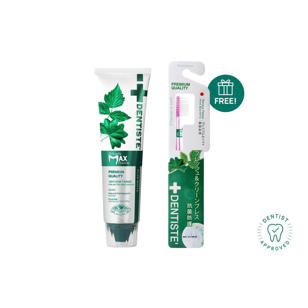 Dentiste Anticavity Max 100g Free Dentiste Anti-Bacteria Japan Toothbrush (Random)