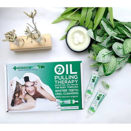 Dentiste Miracles Oil Pulling น้ำยาบ้วนปาก ดีทอกซ์ช่องปาก 7คุณประโยชน์ ลดไมเกรน สุขภาพผิว 14ชิ้น/กล่อง เดนทิสเต้