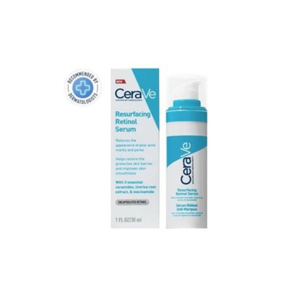 CERAVE Resurfacing Retinol Serum เรตินอลเซรั่ม 30ml. ผลิตภัณฑ์บำรุงผิวหน้าสำหรับผู้มีปัญหารอยดำรอยสิว