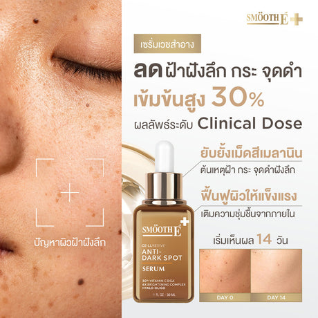 (Deal Duo) Smooth E Dark Spot ClearC Plus Serum 30 ml. Free Smooth E Acne Hydrogel 7 g