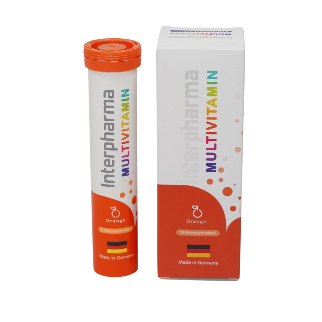 Buy 1 get 1 Free!! Interpharma Multivitamin Orange  วิตามินรวม รูปแบบเม็ดฟู่ละลายน้ำ 1 หลอด บรรจุ 20 เม็ด