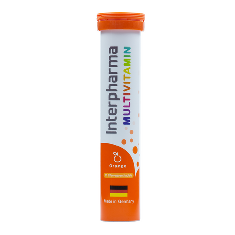 Interpharma Multi Orange  วิตามินรวม รูปแบบเม็ดฟู่ละลายน้ำ 1 หลอด บรรจุ 20 เม็ด