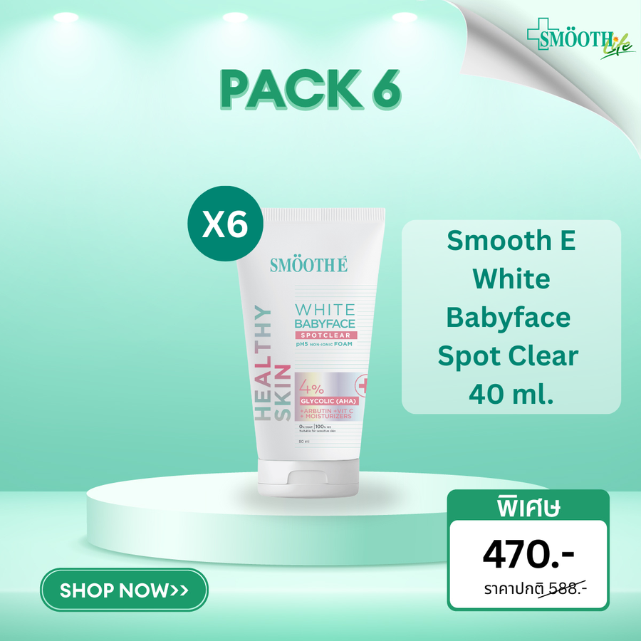[Pack 6] Smooth E White Babyface Spot Clear 40 ml.