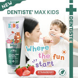 Dentiste Premium Kids Set สำหรับเด็ก 2-6 ปี ยาสีฟันแปรงแห้งเด็ก สูตร Strawberry 60g. + แปรงสีฟันเด็ก ขนแปรงนุ่มพิเศษ
