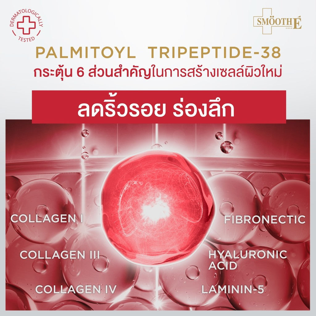 [1 Free 1] Smooth E 24k Glow Booster Wrinkle Repaire Supreme Serum 30 ml. Free Smooth E Gold Cream 12 g.