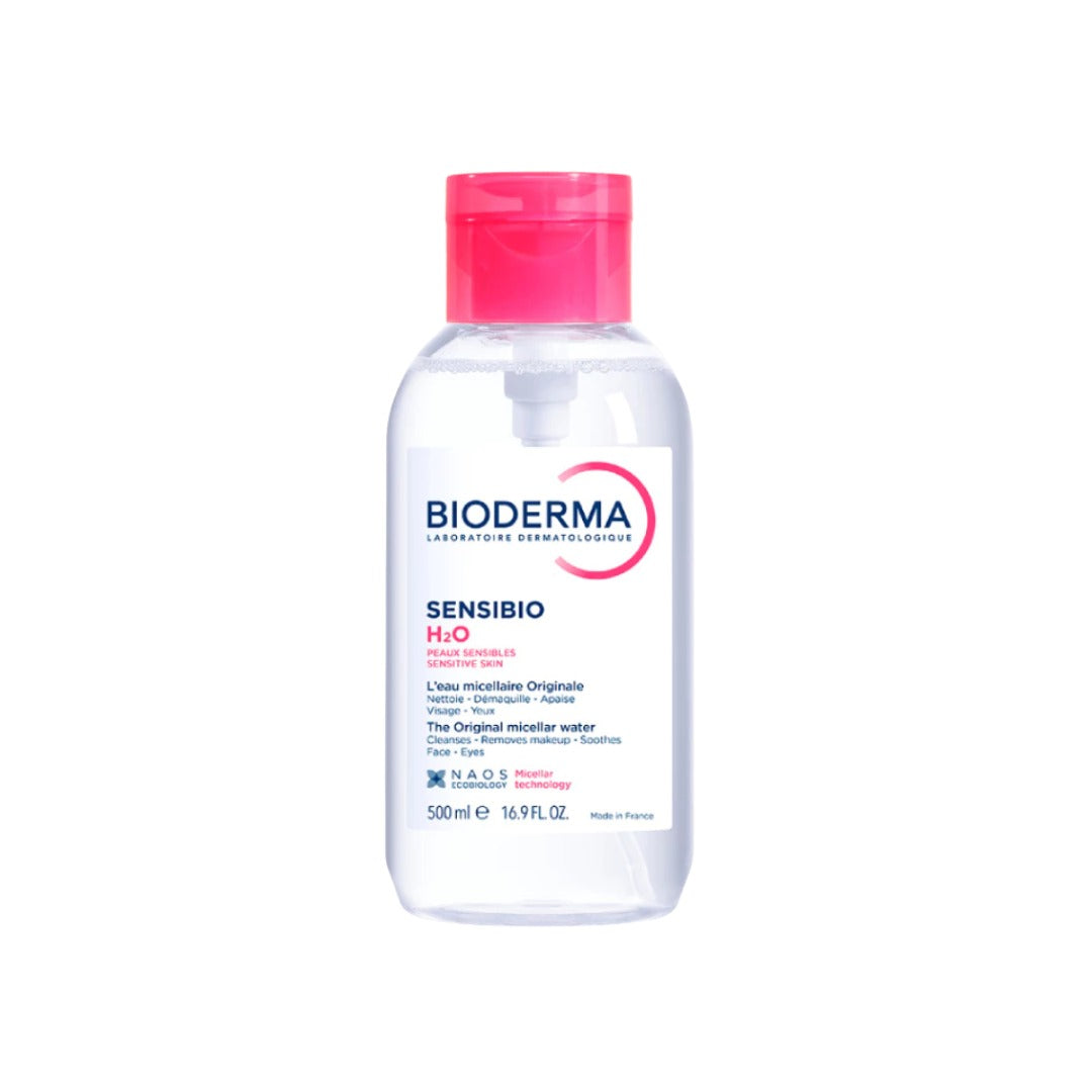 Bioderma Sensibio H2O 500 ml (ฝาปั๊ม) ไมเซล่าคลีนซิ่งวอเตอร์ คลีนซิ่งผิวแพ้ง่าย ผิวบอบบางแพ้แดงง่าย