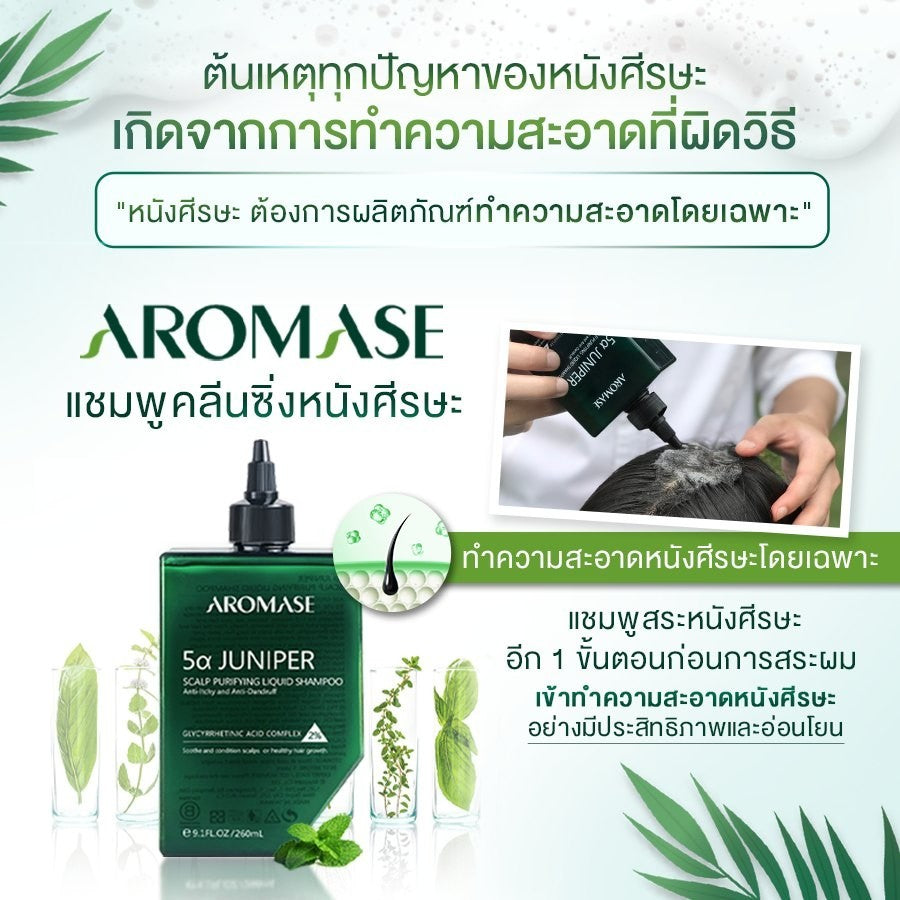 [Mid-Year Sale] AROMASE 5α Juniper Scalp Purifying Liquid Shampoo แชมพูคลีนซิ่งหนังศีรษะ จบปัญหาหนังศีรษะ ไร้สารเคมี