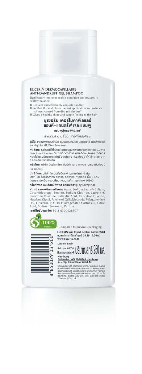 Eucerin ANTI-DANDRUFF SHAMPOO ยูเซอริน แชมพูขจัดรังแค บำรุงเส้นผม ลดผมขาดร่วง