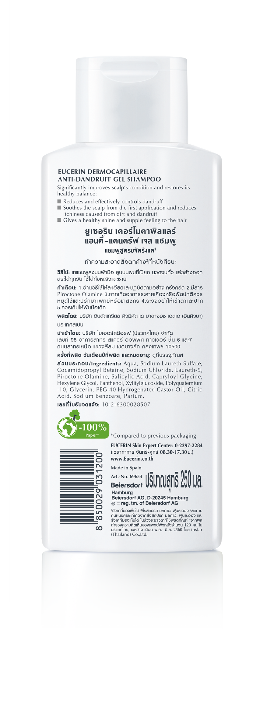 Eucerin ANTI-DANDRUFF SHAMPOO ยูเซอริน แชมพูขจัดรังแค บำรุงเส้นผม ลดผมขาดร่วง