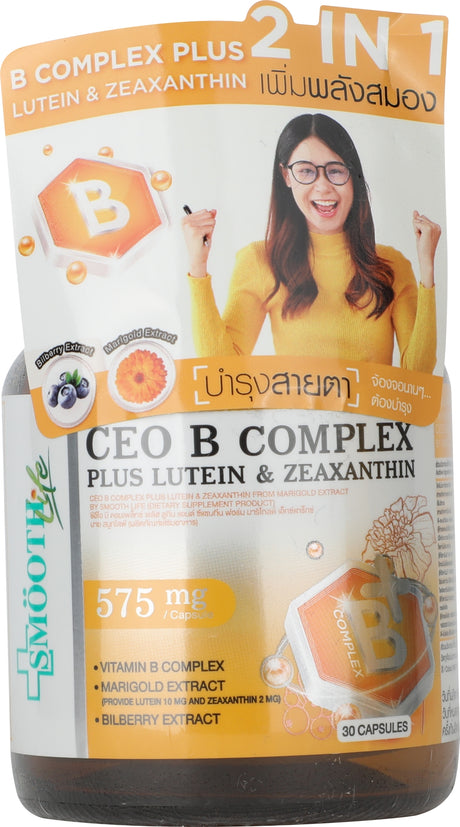 CEO B COMPLEX PLUS LUTEIN & ZEAXANTHIN BY SMOOTH LIFE 30'S
