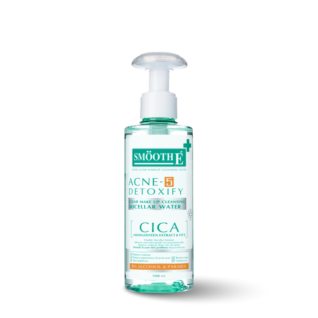 smooth e acne-5 clear makeup cleansing water 200 ml
