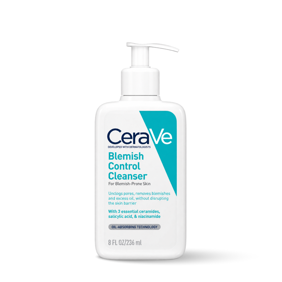 cerave blemish control cleanser เบลมมิช คอนโทรล คลีนเซอร์ เจลทำความสะอาดผิวหน้า สูตรสำหรับผิวเป็นสิวง่าย 236 มล
