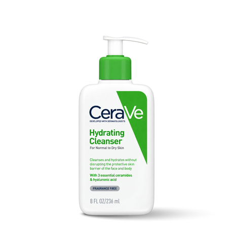 cerave hydrating cleanser ทำความสะอาดผิวหน้าและผิวกายสำหรับผิวแห้ง 236 ml. (8 oz.)