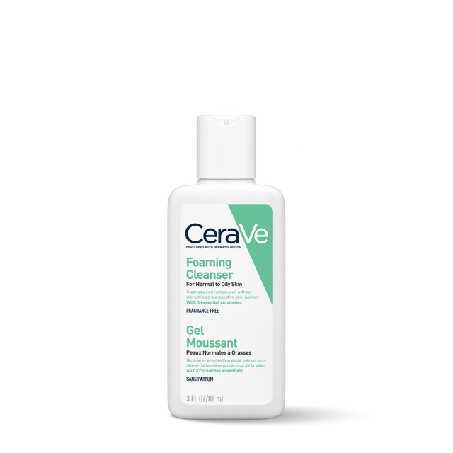 cerave foaming cleanser คลีนซิ่งโฟมทำความสะอาดผิวหน้าและผิวกาย สำหรับผิวมัน 88ml