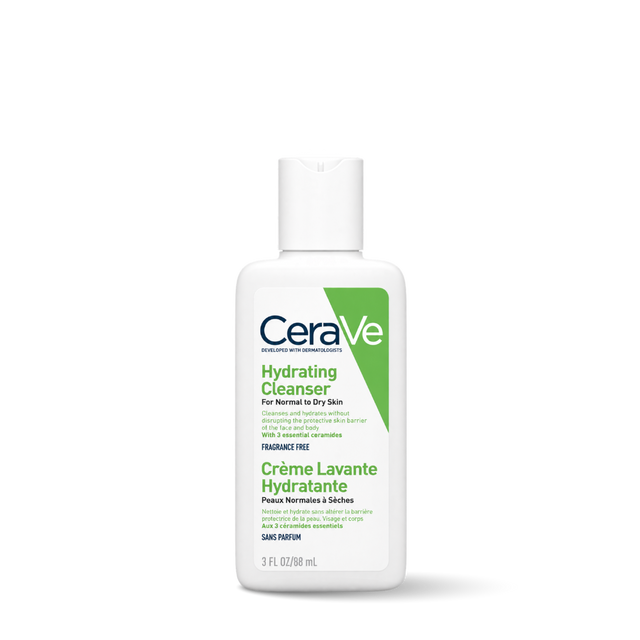cerave hydrating cleanser ทำความสะอาดผิวหน้าและผิวกาย สำหรับผิวแห้ง 88ml.