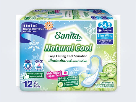 [ 1 แถม 1 ] SANITA NATURAL COOL 24.5 CM 12'S