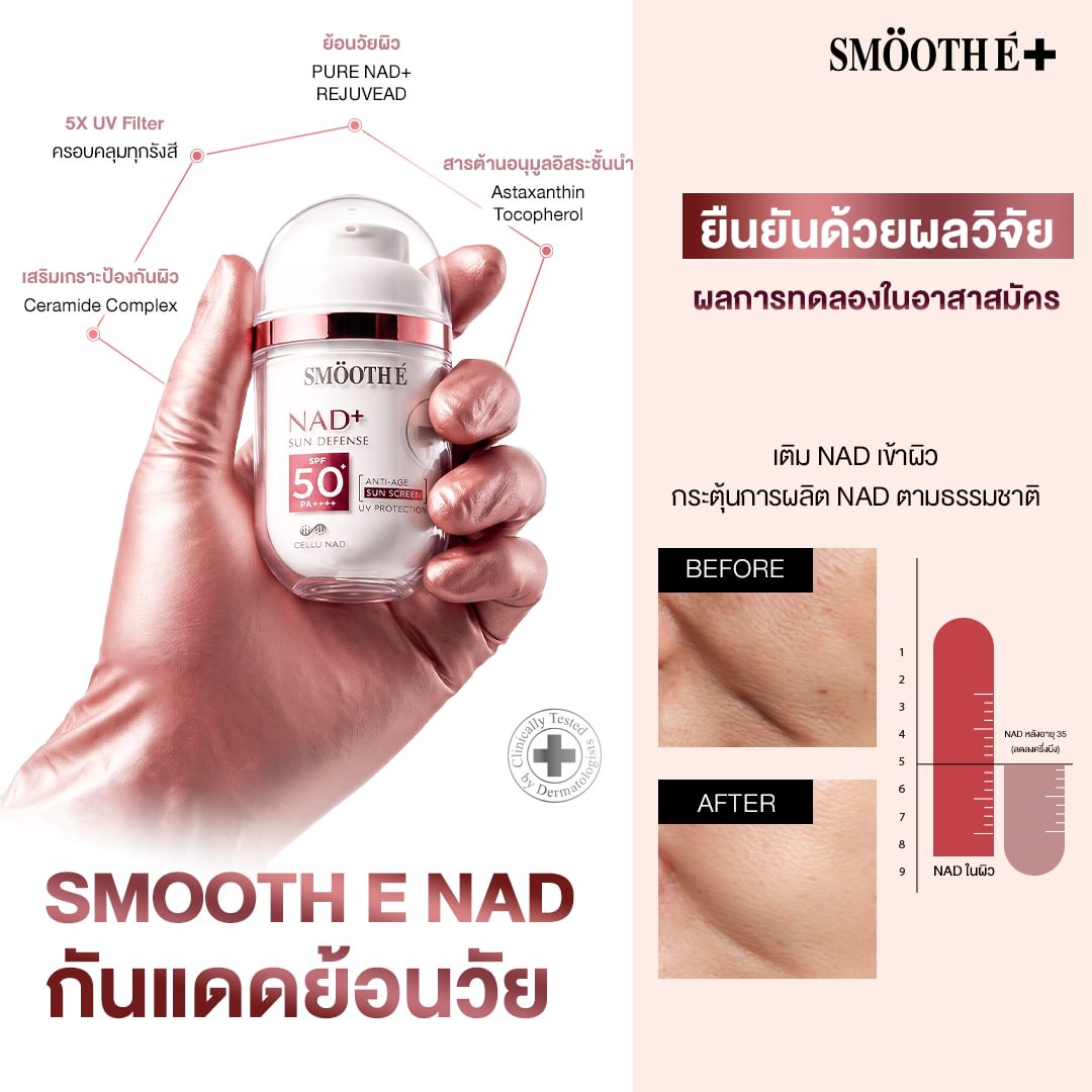 [NEW] Smooth E NAD+ Sunscreen 28 ml.