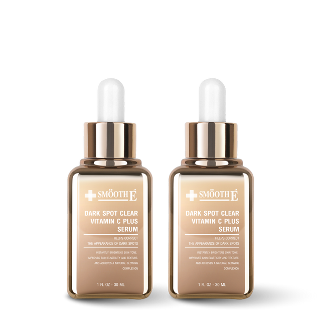 (pack 2) smooth e dark spot clear vitamin c plus serum 30 ml. เซรั่มลดจุดด่างดำ ริ้วรอย สีผิวไม่สม่ำเสมอ