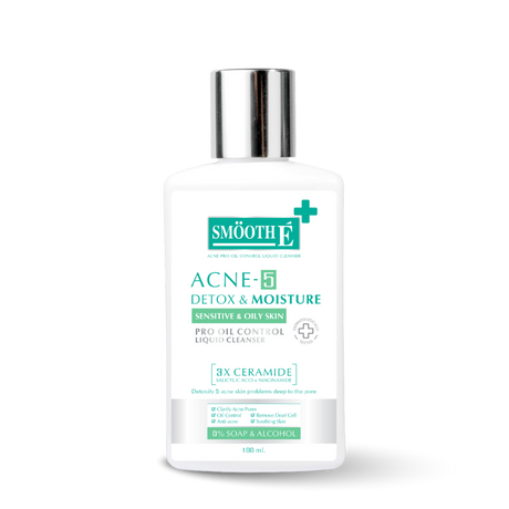 smooth e acne-5 detox & moisture liquid cleanser 100 ml