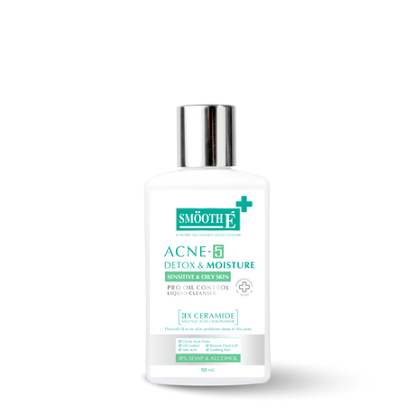 smooth e acne-5 detox & moisture liquid cleanser 50 ml