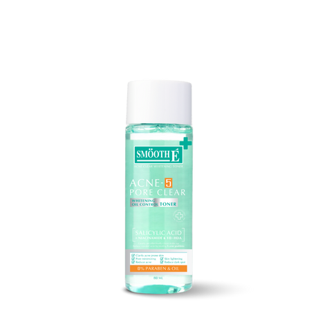 smooth e acne-5 pore clear whitening toner 60 ml.