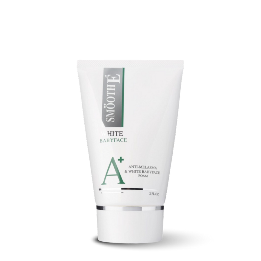 smooth e anti melasma white baby face foam 2 oz.