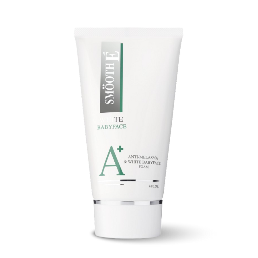 smooth e anti melasma white baby face foam 4 oz.