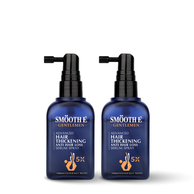 (pack 2) smooth e gentlemen advanced hair thickening anti hair loss serum spray