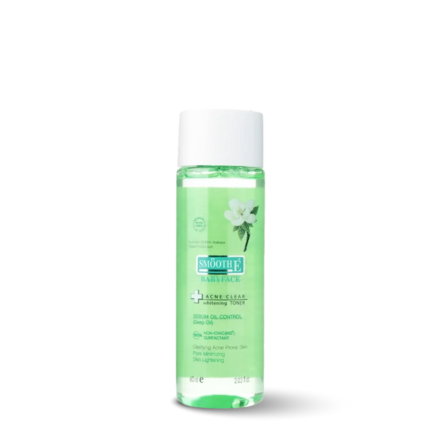 smooth e acne clear whitening toner 60 ml.