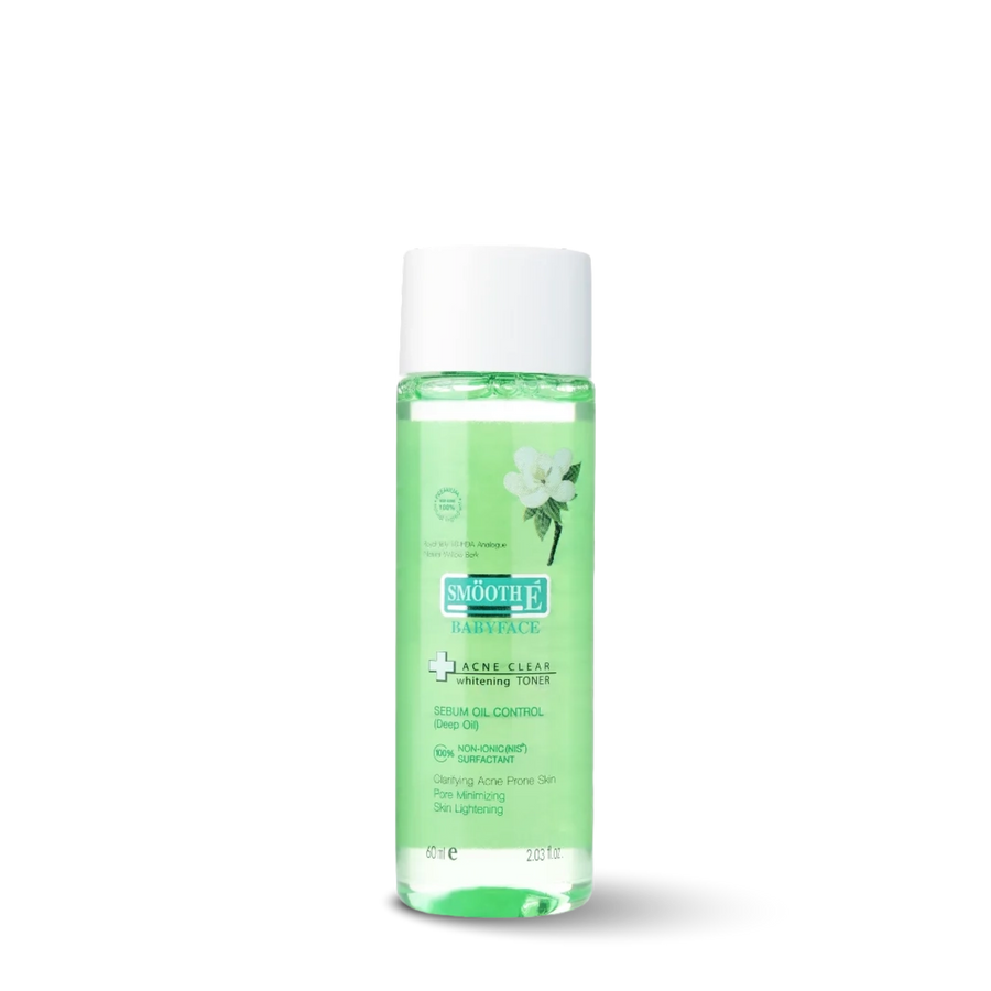 smooth e acne clear whitening toner 60 ml.
