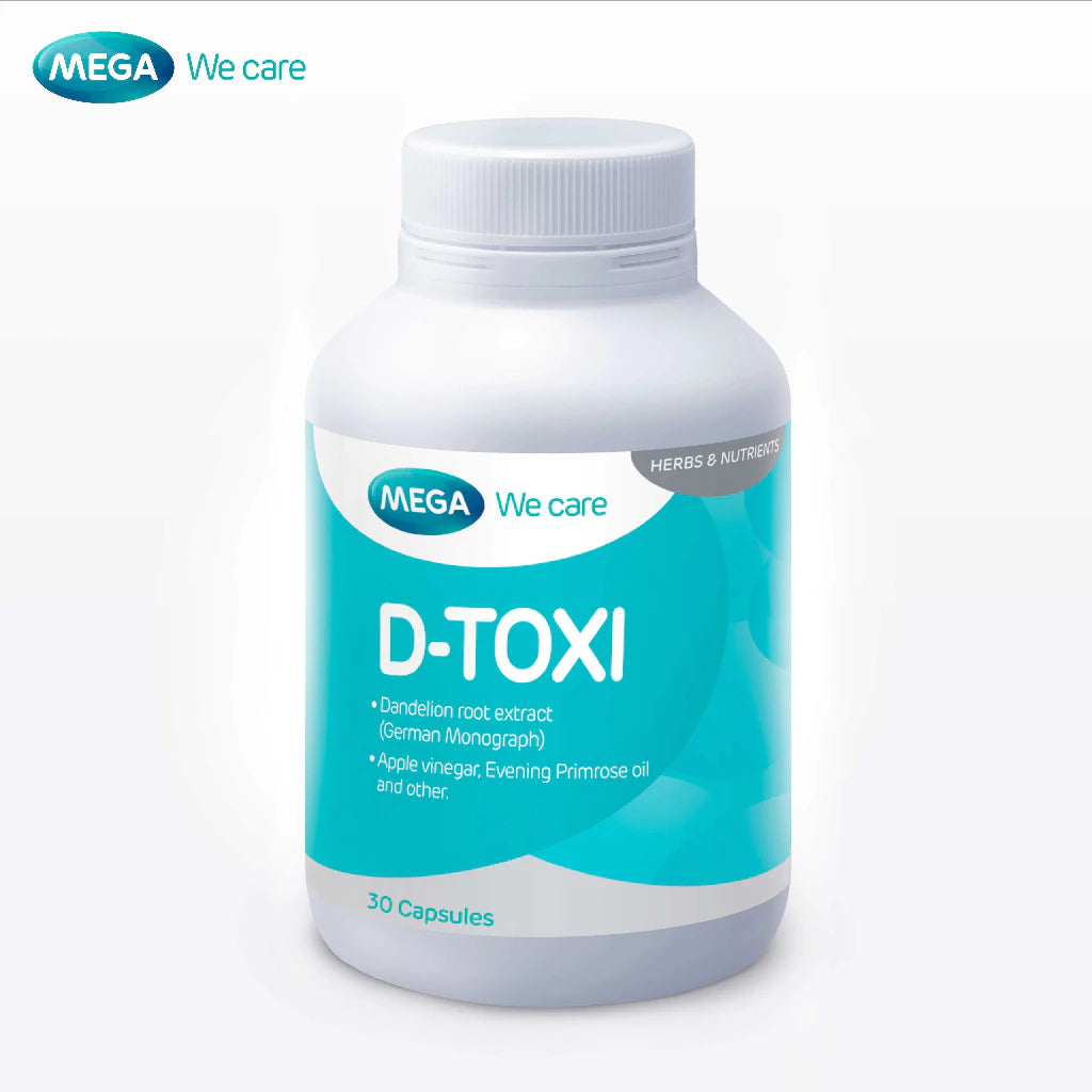MEGA We care  D - TOXI  เมก้าวีแคร์ ดีท็อกซี่ 30 เม็ด