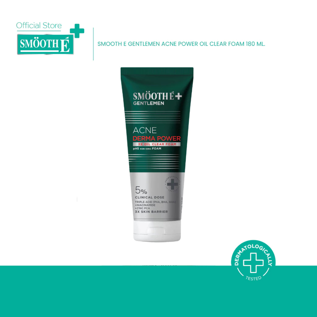 Smooth E Gentlemen Acne Power Oil Clear Foam 40 / 80 / 180 ml.
